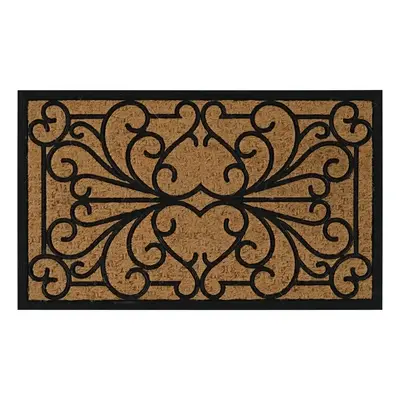 Kaşmir Rugs 7/24 Damask Coco Rubber Door Mat 45cmx75cm, Multi