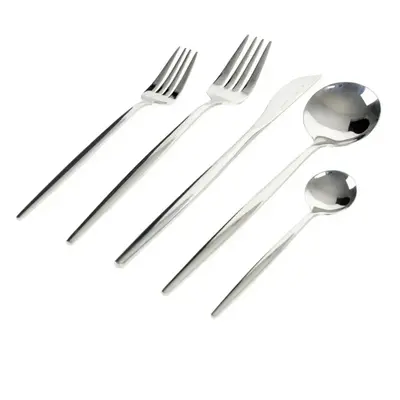 Karaca Jupiter 30-Piece Stainless Steel Cutlery Set for People, Shiny Silver