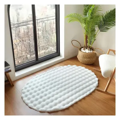 Kaşmir Rugs 7/24 Cosy Premium Bubble Rug, 80cmx150cm, White