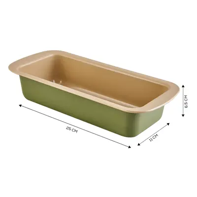 Karaca Jennese Battom Non-Stick Metal Loaf Pan, 25cmx11cmx6.5cm, Green