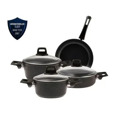 Karaca BioDiamond Power 7-Piece Induction Cookware Set, Black