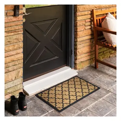 Kaşmir Rugs 7/24 Rubber Moroccan Coco Door Mat, 45cmx75cm, Multi