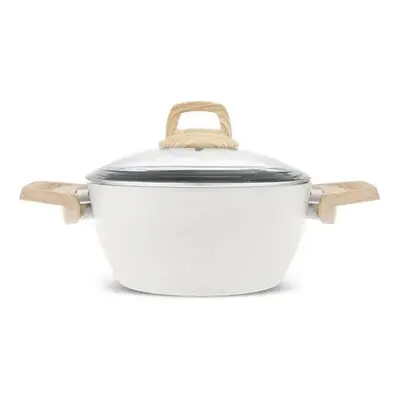 Karaca Swiss Crystal Stockpot with Lid, 20cm, Creamy