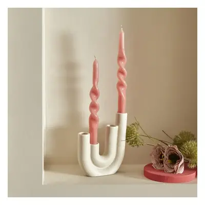 Karaca Home Burgulu 2-Piece Candle, 24cm, Pink