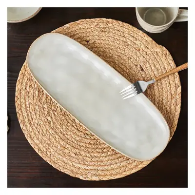 Karaca Aria Reactive Glaze Serving Platter, 38cm, Beige