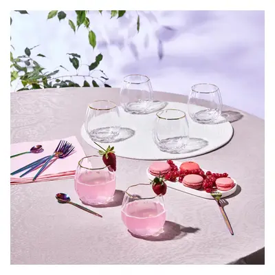 Karaca Priscilla 6-Piece Glass Set for People, 380ml, Gold