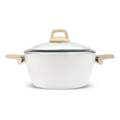 Karaca Swiss Crystal Induction Stockpot with Lid, 24cm, Creamy