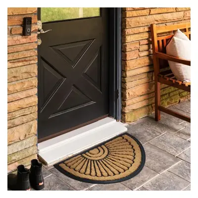 Kaşmir Rugs 7/24 Rubber Fan Coco Door Mat, 45cmx75cm, Multi