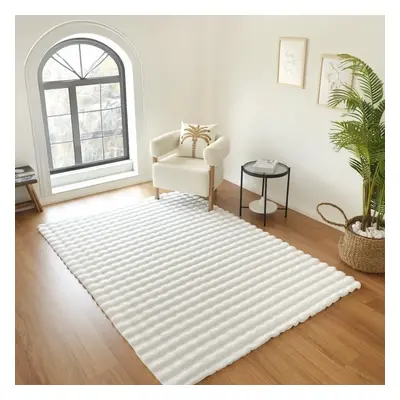 Kaşmir Rugs 7/24 Cosy Premium Bubble Rug, 100cmx150cm, White