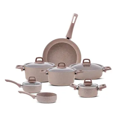 Karaca Rosegold Biogranite 12-Piece Cookware Set, Rose Gold