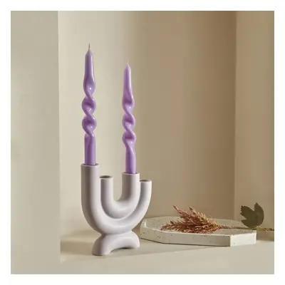 Karaca Home Burgulu 2-Piece Candle, 24cm, Lilac