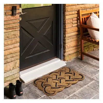 Kaşmir Rugs 7/24 Black Naturel Coco Door Mat, 45cmx75cm, Multi