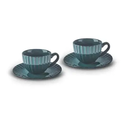 Karaca Austen 4-Piece Tea Cup and Saucer Set for People, Green