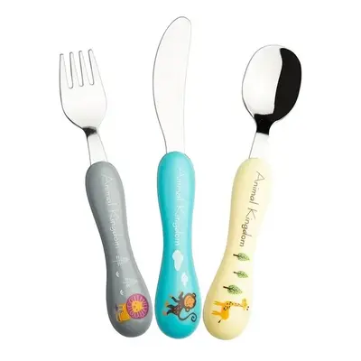 Karaca Animal Kingdom 3-Piece Stainless Steel Children's Cutlery Set, Multi