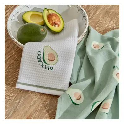 Karaca Home Avocado 2-Piece 100% Cotton Kitchen Towel, 40cmx60cm, Green