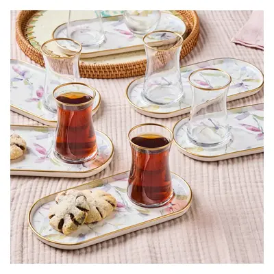 Karaca Marilla 18-Piece Glass Turkish Tea Set for People, Multi