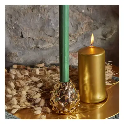 Karaca Home New Year Lanny Candle Holder, 7.4cmx4.2cmx7.6cm, Gold