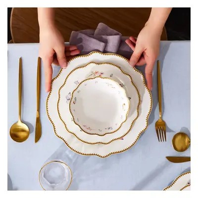 Karaca Fly 24-Piece Bone China Dinner Set for People, Multi