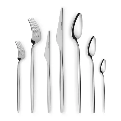 Karaca Moongate 84-Piece 316+ Stainless Steel Cutlery Set for People, Silver