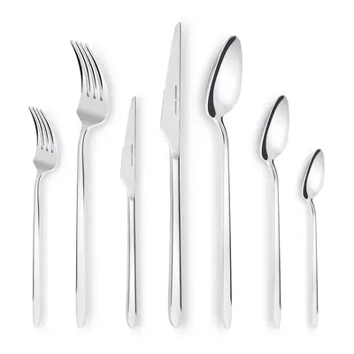 Karaca Stark 84-Piece 316+ Stainless Steel Cutlery Set for People, Silver