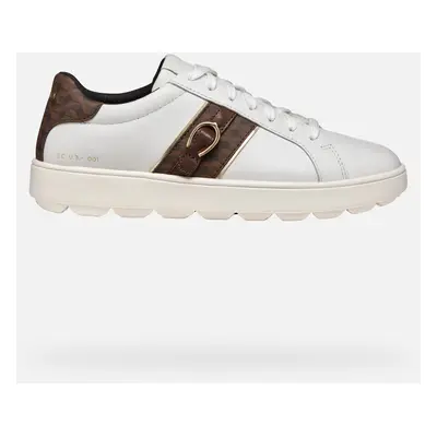 GEOX Spherica Ecub-1 Woman White/dark Brown, Size: