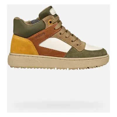 GEOX Theleven Boy Off White/dark Green, Size: