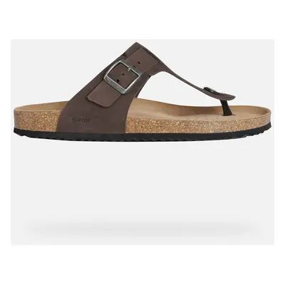 GEOX Sandal Ghita Man Dark Coffee, Size: