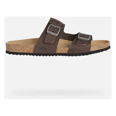 GEOX Sandal Ghita Man Dark Coffee, Size: