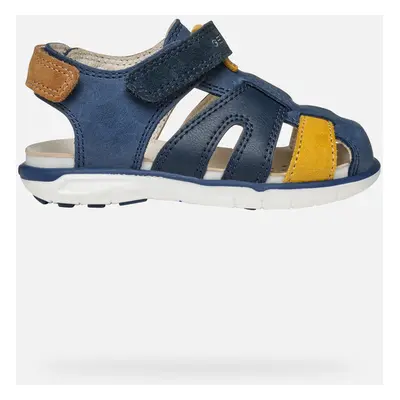 GEOX Sandal Delhi Toddler Boy Dark Navy/dark Yellow, Size: