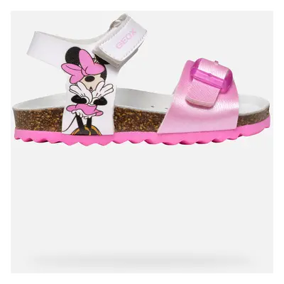 GEOX Sandal Chalki Toddler Girl White/pink, Size: