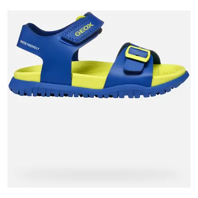 GEOX Sandal Fusbetto Junior Royal/fluo Yellow, Size: