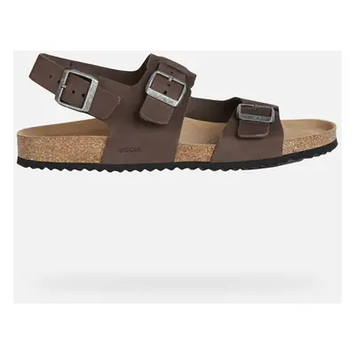 GEOX Sandal Ghita Man Dark Coffee, Size: