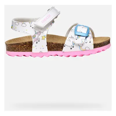 GEOX Sandal Chalki Toddler Girl White, Size: