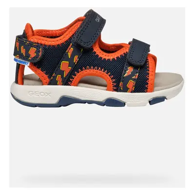 GEOX Sandal Multy Toddler Boy Navy/orange, Size: