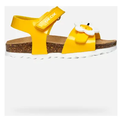 GEOX Sandal Chalki Toddler Girl Yellow, Size: