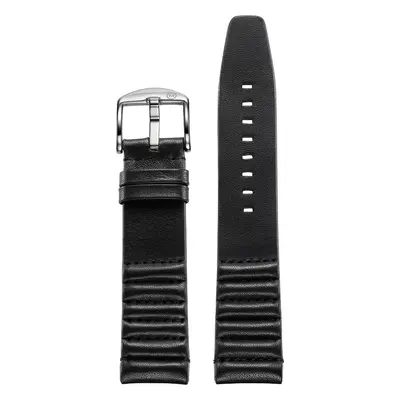 Ribbed Black Horween Leather Strap (22mm)