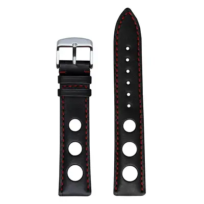 Black/Red Rally Leather Strap (20mm)