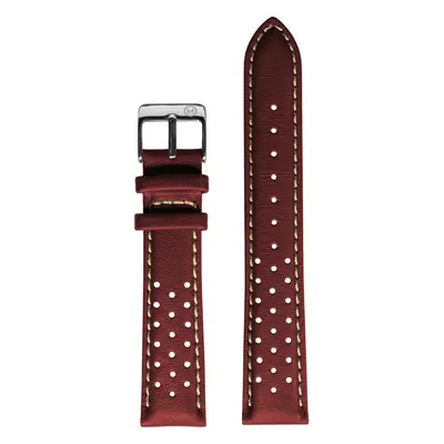 Red Perforated Leather Strap (20mm)