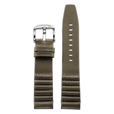 Ribbed Grey Horween Leather Strap (22mm)