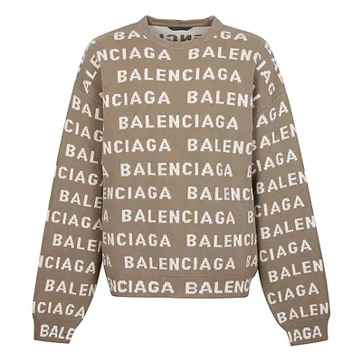 BALENCIAGA - Allover Logo Crewneck Sweater