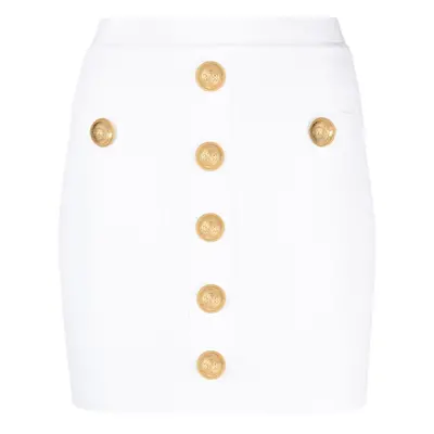 BALMAIN - High Waist Buttoned Mini Skirt