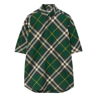 BURBERRY - Check Motif Cotton Shirt