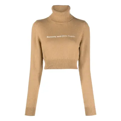 PALM ANGELS - Cropped High Neck Sweater