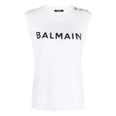 BALMAIN - Logo Orgnanic Cotton Top