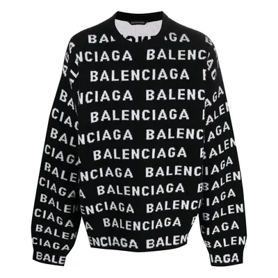 BALENCIAGA - Allover Logo Crewneck Sweater