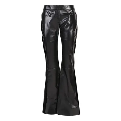 TOM FORD - Flared Leather And Velvet Trousers