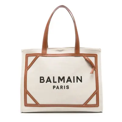 BALMAIN - B-army Medium Canvas And Leather Tote Bag