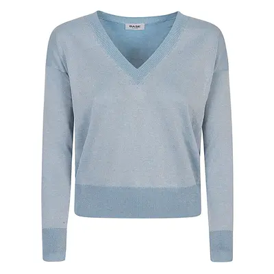 BASE - Cotton Blend V-neck Sweater