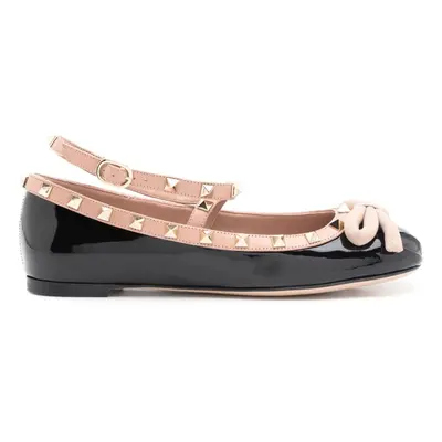 VALENTINO GARAVANI - Rockstud Patent Leather Ballet Flats