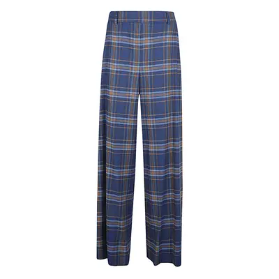 NIU' - Wide Leg Checked Trousers